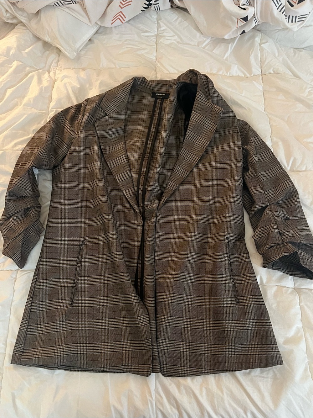 Workshop Republic Clothing Brown Plaid Tailored Blazer